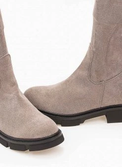 The Fashion Project Μπότες πάνω από το γόνατο Suede - Τάουπε -Κατάστημα TheFashionProject mpotes suede panw apo to gonato 98911 ml8k