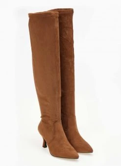 The Fashion Project Μπότες πάνω από το γόνατο Suede - Ταμπά -Κατάστημα TheFashionProject mpotes suede panw apo to gonato me xamilo takouni 106370 5aeg