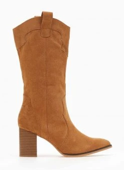 The Fashion Project Μπότες Western με οβάλ τελείωμα - Κάμελ -Κατάστημα TheFashionProject mpotes western me oval teleiwma 107093 iur3