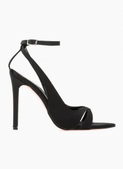 Estil Πέδιλα με μπαρέτα και ανοίγματα Tfp - Μαύρο -Κατάστημα TheFashionProject mutera saten pedila 96961 bp5v