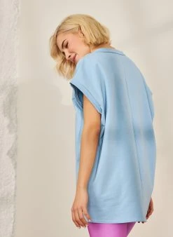 The Fashion Project Φούτερ Oversized με V άνοιγμα - Γαλάζιο 6 The Fashion Project Φούτερ Oversized με V άνοιγμα - Γαλάζιο -Κατάστημα TheFashionProject oversize fouter forema me v 87953 wz2u