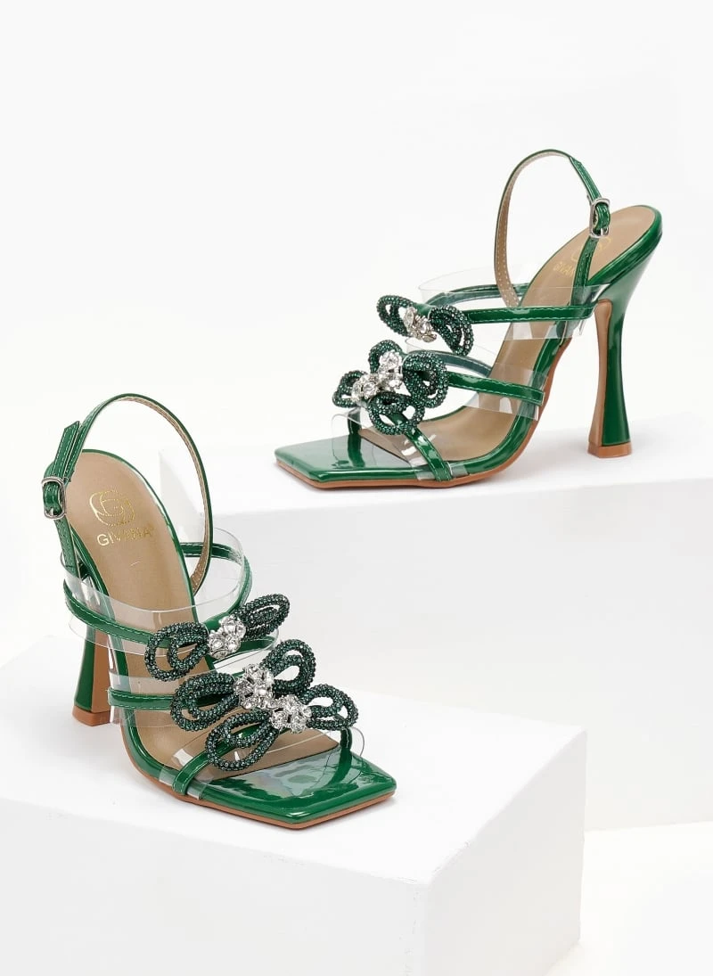 The Fashion Project Πέδιλα με στρας φιόγκους και διαφάνεια - Πράσινο 7 The Fashion Project Πέδιλα με στρας φιόγκους και διαφάνεια - Πράσινο - Image 5