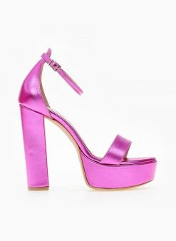 Πέδιλα με φιάπα σε μεταλλίκα χρώματα Estil - Φούξια