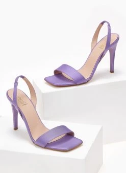Πέδιλα με μπαρέτα υφασμάτινα Estil - Λιλά -Κατάστημα TheFashionProject pedila estil saten me lepti fasa 101807 0lyl