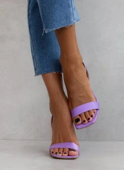 Πέδιλα με μπαρέτα υφασμάτινα Estil - Λιλά