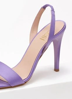 Πέδιλα με μπαρέτα υφασμάτινα Estil - Λιλά -Κατάστημα TheFashionProject pedila estil saten me lepti fasa 101807 fl4u