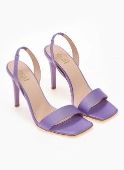 Πέδιλα με μπαρέτα υφασμάτινα Estil - Λιλά -Κατάστημα TheFashionProject pedila estil saten me lepti fasa 101807 nbv4