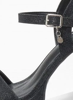 Xti Footwear Πέδιλα με μπαρέτα και Glitter Xti141260 - Μαύρο -Κατάστημα TheFashionProject pedila glitter me mpareta xti141260 110256 4v8d