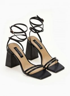 The Fashion Project Πέδιλα Lace Up με λουράκια - Μαύρο -Κατάστημα TheFashionProject pedila kare me lepta lourakia 104667 ug1c