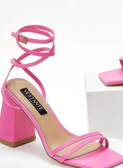 The Fashion Project Πέδιλα Lace Up με λουράκια - Φούξια -Κατάστημα TheFashionProject pedila kare me lepta lourakia 104669 n4f1