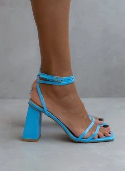 The Fashion Project Πέδιλα Lace Up με λουράκια - Τυρκουάζ -Κατάστημα TheFashionProject pedila kare me lepta lourakia 104670 9x2p