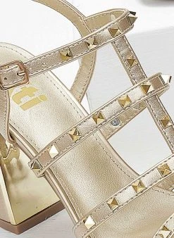 Xti Footwear Πέδιλα καρέ με τρουκς Xti 141428 - Χρυσό -Κατάστημα TheFashionProject pedila kare me trouks xti 141428 110229 x0do