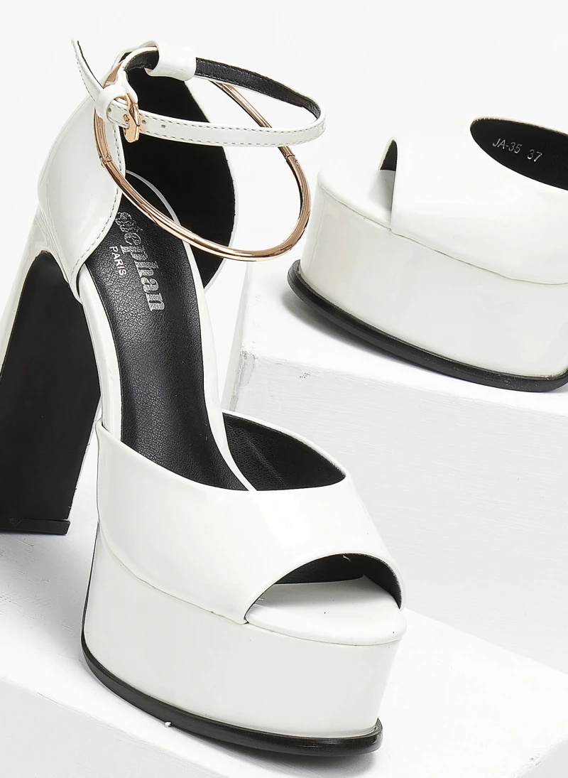 The Fashion Project Πέδιλα με μπαρέτα και Anklet - Λευκό 5 The Fashion Project Πέδιλα με μπαρέτα και Anklet - Λευκό - Image 3