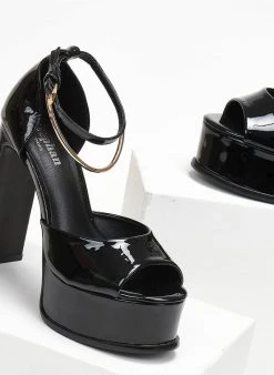 The Fashion Project Πέδιλα με μπαρέτα και Anklet - Μαύρο -Κατάστημα TheFashionProject pedila loustrini me mpareta kai anklet 111256 0u5x