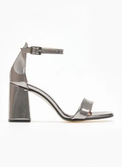 Πέδιλα με μπαρέτα λουστρίνι Tfp - Ατσαλί -Κατάστημα TheFashionProject pedila loustrini me mpareta tfp 110889 ptml