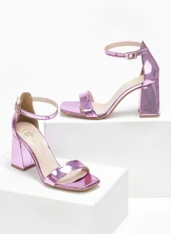 Πέδιλα με μπαρέτα λουστρίνι Tfp - Μωβ ανοιχτό -Κατάστημα TheFashionProject pedila loustrini me mpareta tfp 110890 unc6