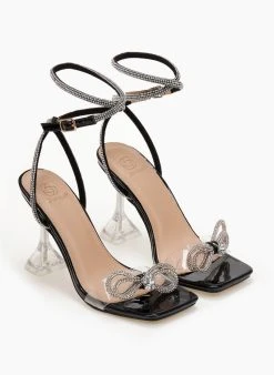 The Fashion Project Πέδιλα με μπαρέτα και διαφάνεια - Μαύρο -Κατάστημα TheFashionProject pedila me diafaneia kai idiaitero takouni 104806 msfp