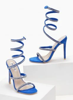 The Fashion Project Πέδιλα Lace Up με στρας - Μπλε -Κατάστημα TheFashionProject pedila me elasma me strass 105240 b9kt