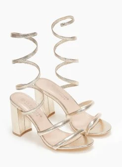 The Fashion Project Πέδιλα με έλασμα στη γάμπα - Χρυσό -Κατάστημα TheFashionProject pedila me elasma sti gampa 111504 zn75