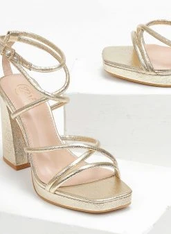 The Fashion Project Πέδιλα με φιάπα και μπαρέτα - Χρυσό -Κατάστημα TheFashionProject pedila me fiapa kai mpareta 111690 ak26