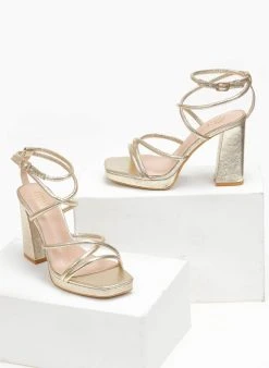 The Fashion Project Πέδιλα με φιάπα και μπαρέτα - Χρυσό -Κατάστημα TheFashionProject pedila me fiapa kai mpareta 111690 kxww