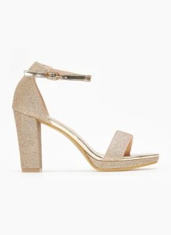 TFP Πέδιλα με μπαρέτα και Glitter - Χρυσό