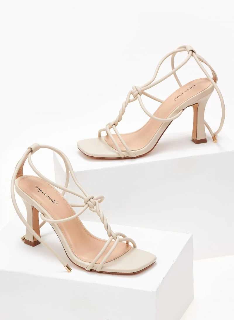 The Fashion Project Πέδιλα Lace Up με στριφτά λουράκια - Μπεζ 5 The Fashion Project Πέδιλα Lace Up με στριφτά λουράκια - Μπεζ - Image 3