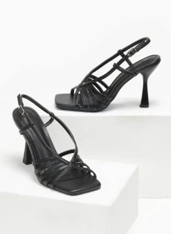 The Fashion Project Πέδιλα με λεπτά λουράκια - Μαύρο -Κατάστημα TheFashionProject pedila me lepta lourakia 110742 1wik