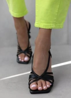 The Fashion Project Πέδιλα με λεπτά λουράκια - Μαύρο -Κατάστημα TheFashionProject pedila me lepta lourakia 110742 p91d