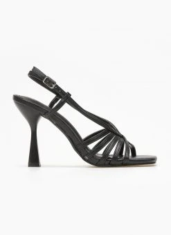 The Fashion Project Πέδιλα με λεπτά λουράκια - Μαύρο -Κατάστημα TheFashionProject pedila me lepta lourakia 110742 ujpu