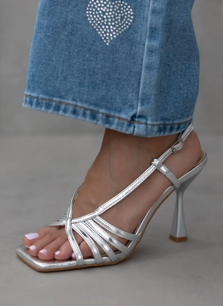 The Fashion Project Πέδιλα με λεπτά λουράκια - Ασημί 3 The Fashion Project Πέδιλα με λεπτά λουράκια - Ασημί