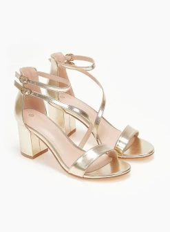 The Fashion Project Πέδιλα με μπαρέτα διπλή - Χρυσό -Κατάστημα TheFashionProject pedila me lokso desimo 110724 x2xl