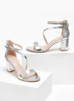 The Fashion Project Πέδιλα με μπαρέτα διπλή - Ασημί -Κατάστημα TheFashionProject pedila me lokso desimo 110725 r18w