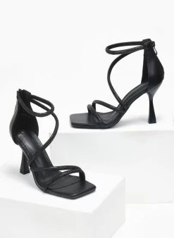 The Fashion Project Πέδιλα με λουράκια από Strass - Μαύρο -Κατάστημα TheFashionProject pedila me lourakia apo strass 110753 g3db