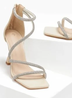 The Fashion Project Πέδιλα με λουράκια από Strass - Μπεζ -Κατάστημα TheFashionProject pedila me lourakia apo strass 110754 1wtt