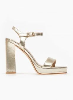 The Fashion Project Πέδιλα με μπαρέτα και φιάπα - Χρυσό -Κατάστημα TheFashionProject pedila me mpareta kai fiapa 110614 mu68