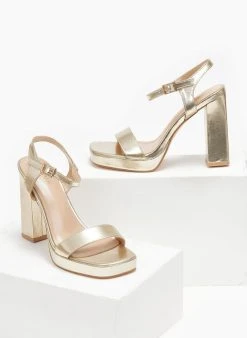 The Fashion Project Πέδιλα με μπαρέτα και φιάπα - Χρυσό -Κατάστημα TheFashionProject pedila me mpareta kai fiapa 110614 wx6t