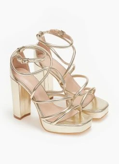 The Fashion Project Πέδιλα με μπαρέτα και φιάπα - Χρυσό -Κατάστημα TheFashionProject pedila me mpareta kai fiapa 111253 cf4k