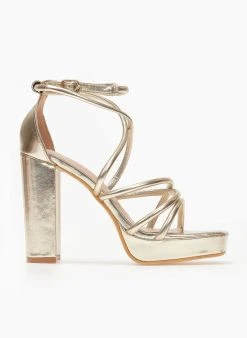 The Fashion Project Πέδιλα με μπαρέτα και φιάπα - Χρυσό -Κατάστημα TheFashionProject pedila me mpareta kai fiapa 111253 vuyu