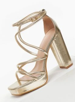 The Fashion Project Πέδιλα με μπαρέτα και φιάπα - Χρυσό -Κατάστημα TheFashionProject pedila me mpareta kai fiapa 111253 w8a8