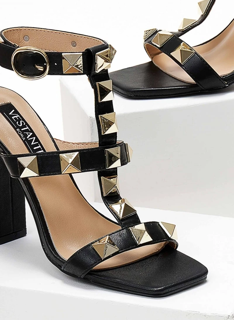 The Fashion Project Πέδιλα με μπαρέτα και μεταλλικά τρουκς - Μαύρο 6 The Fashion Project Πέδιλα με μπαρέτα και μεταλλικά τρουκς - Μαύρο - Image 4