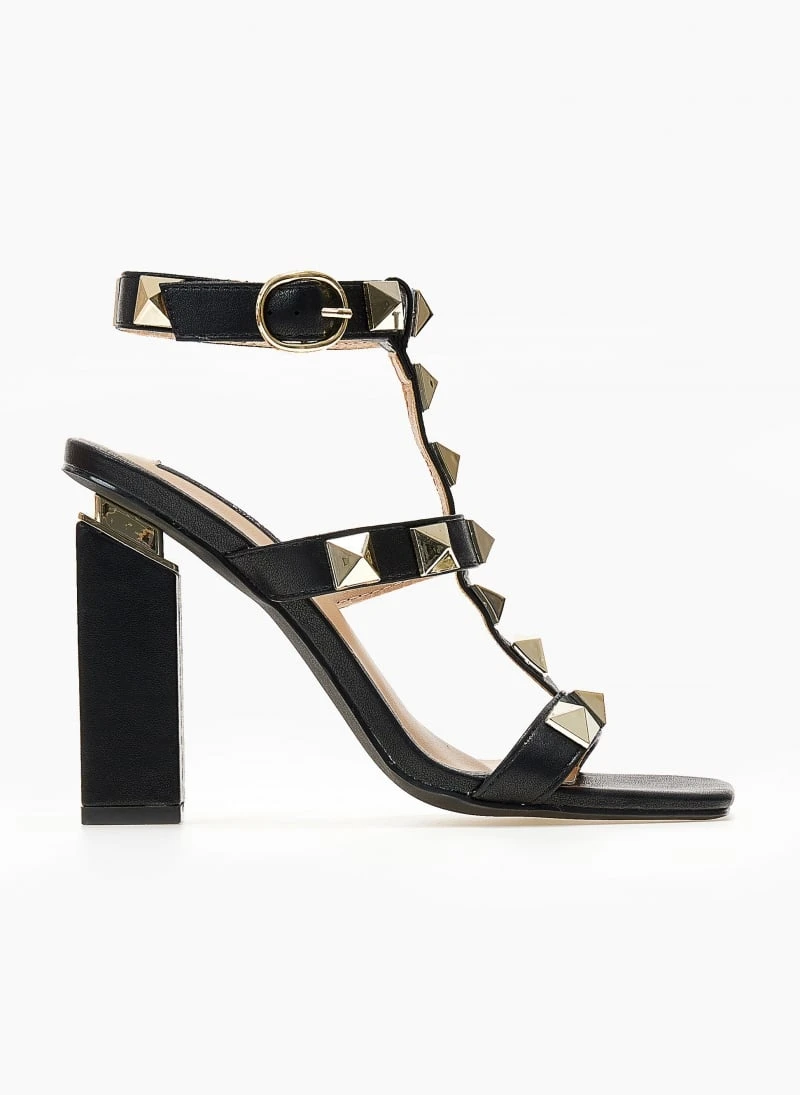 The Fashion Project Πέδιλα με μπαρέτα και μεταλλικά τρουκς - Μαύρο 3 The Fashion Project Πέδιλα με μπαρέτα και μεταλλικά τρουκς - Μαύρο