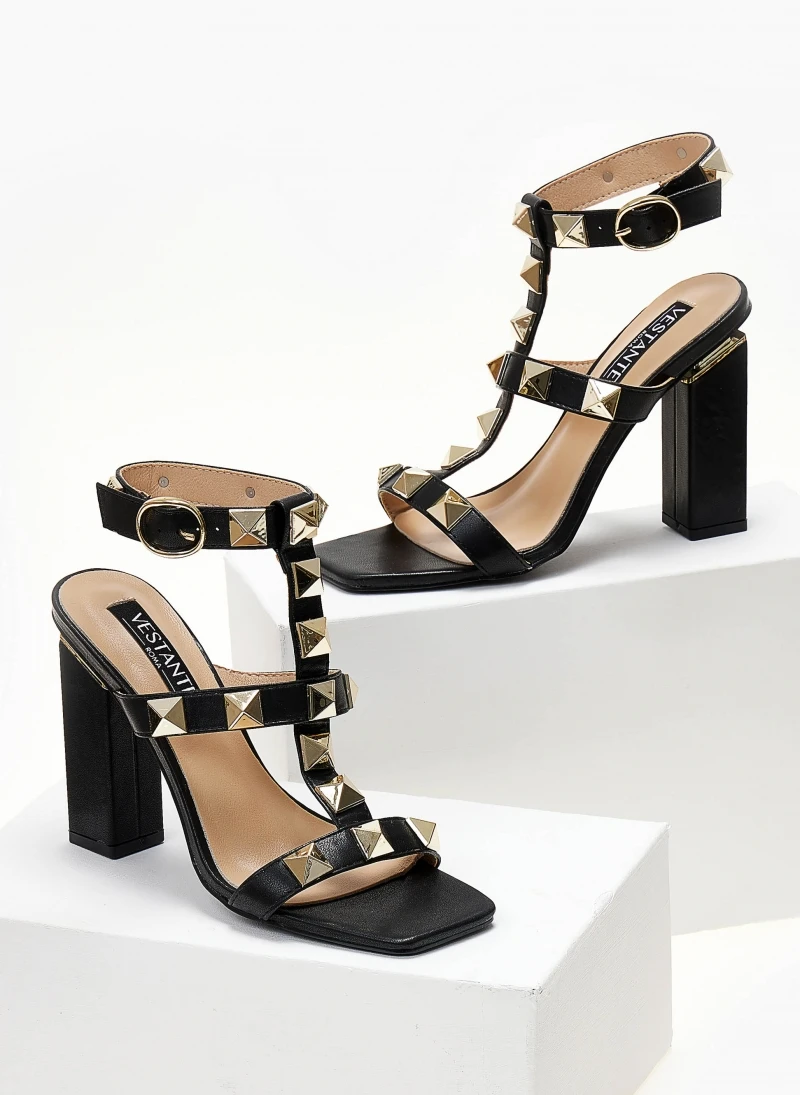 The Fashion Project Πέδιλα με μπαρέτα και μεταλλικά τρουκς - Μαύρο 7 The Fashion Project Πέδιλα με μπαρέτα και μεταλλικά τρουκς - Μαύρο - Image 5