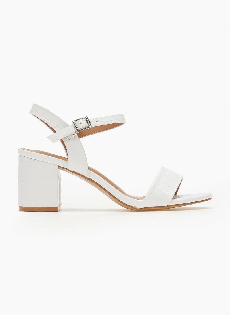 The Fashion Project Πέδιλα με μπαρέτα και Pattern - Λευκό 3 The Fashion Project Πέδιλα με μπαρέτα και Pattern - Λευκό