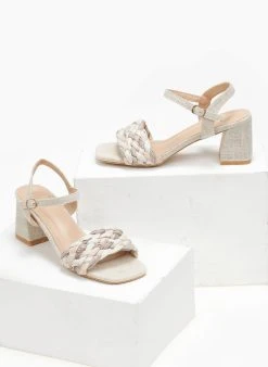 The Fashion Project Πέδιλα με μπαρέτα και πλεκτή φάσα - Μπεζ -Κατάστημα TheFashionProject pedila me mpareta kai plekti fasa 111729 svt7