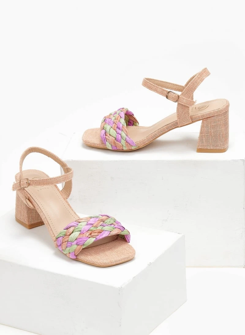 The Fashion Project Πέδιλα με μπαρέτα και πλεκτή φάσα - Πορτοκαλί 6 The Fashion Project Πέδιλα με μπαρέτα και πλεκτή φάσα - Πορτοκαλί - Image 4