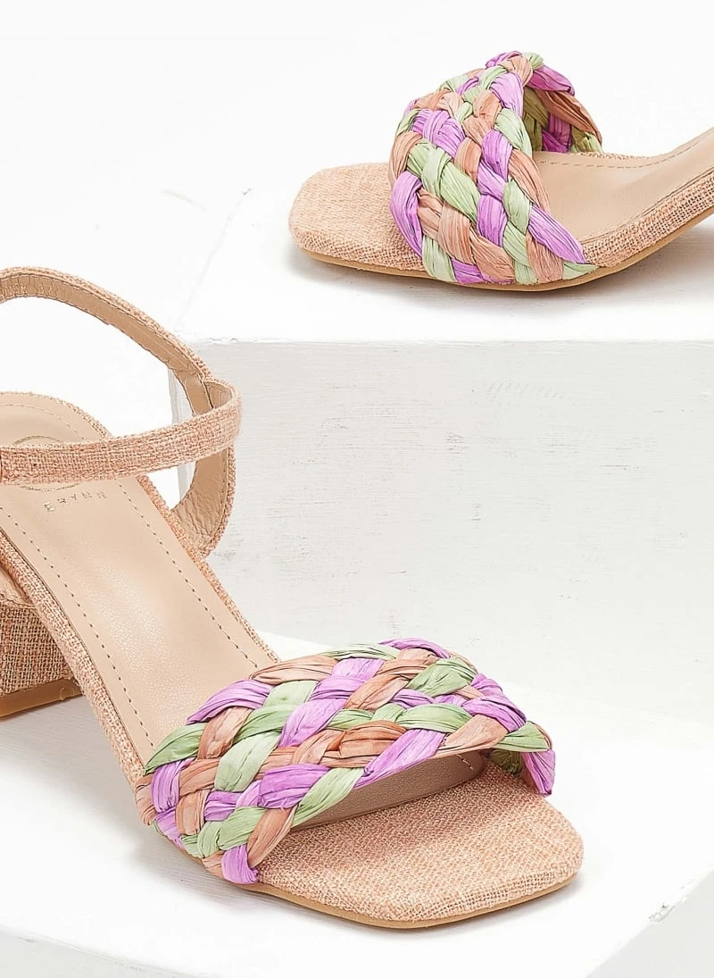 The Fashion Project Πέδιλα με μπαρέτα και πλεκτή φάσα - Πορτοκαλί 4 The Fashion Project Πέδιλα με μπαρέτα και πλεκτή φάσα - Πορτοκαλί - Image 2