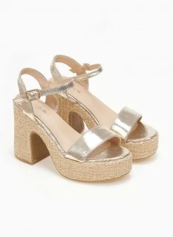 The Fashion Project Πέδιλα με μπαρέτα και ψάθα στη σόλα - Χρυσό -Κατάστημα TheFashionProject pedila me mpareta kai psatha sti sola 111329 d3ol