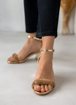 The Fashion Project Πέδιλα με μπαρέτα και στρας φάσα - Χρυσό -Κατάστημα TheFashionProject pedila me mpareta kai stras fasa 110697 ou8o