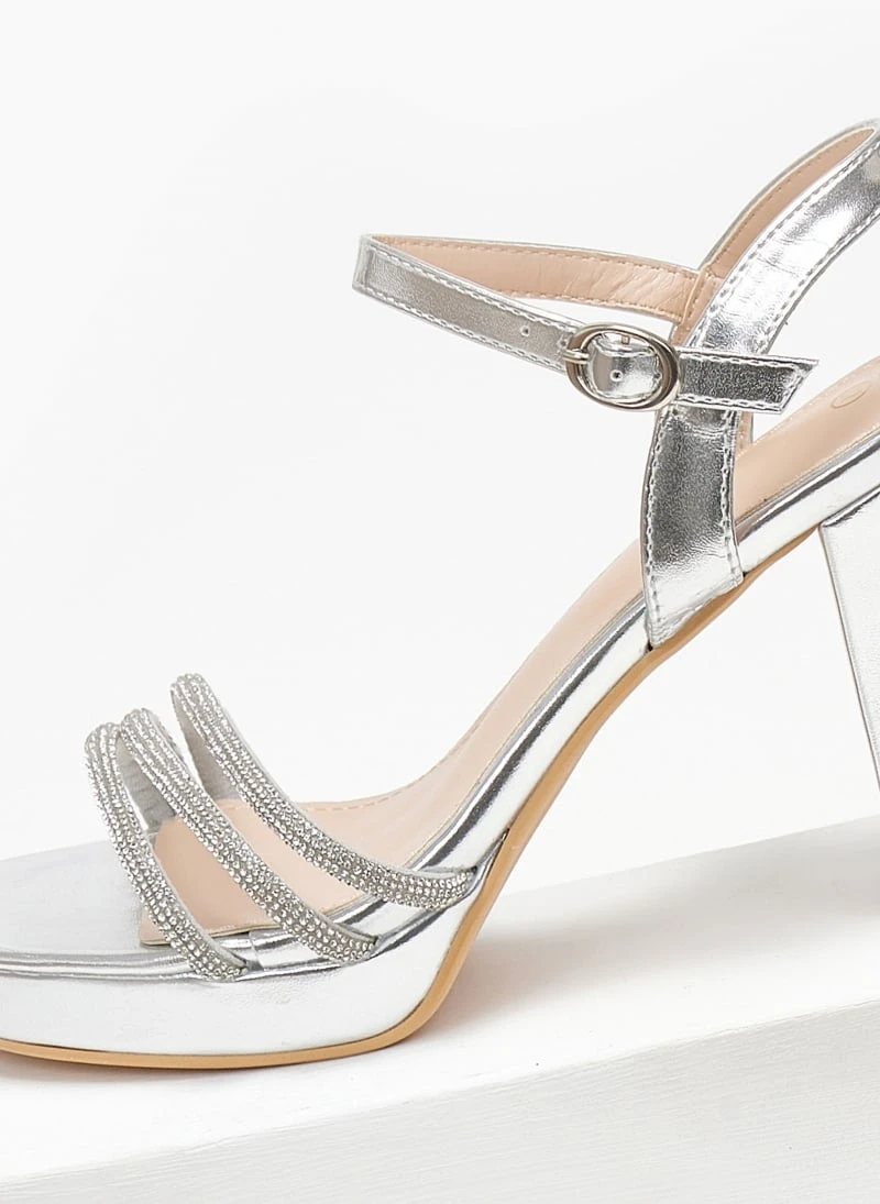 The Fashion Project Πέδιλα με μπαρέτα και στρας - Ασημί 5 The Fashion Project Πέδιλα με μπαρέτα και στρας - Ασημί - Image 3